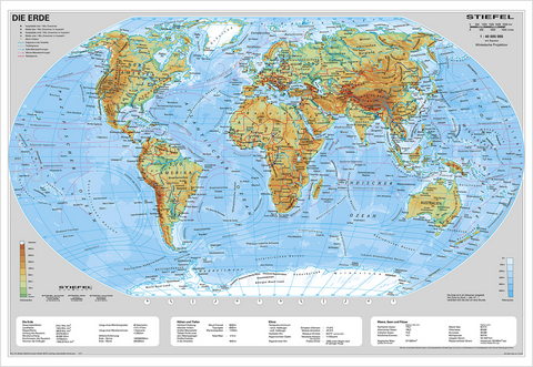 Erde physisch - Heinrich Stiefel
