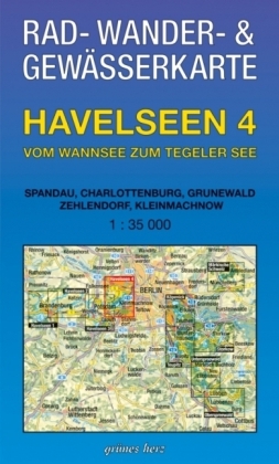 Rad-, Wander- und Gew&auml;sserkarte Havelseen 4: Vom Wannsee zum Tegeler See - 