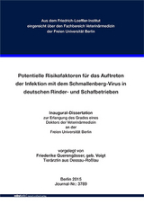 Potentielle Risikofaktoren f&uuml;r das Auftreten der Infektion mit dem Schmallenberg-Virus in deutschen Rinder- und Schafbetrieben - Friederike Quereng&auml;sser