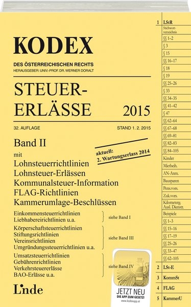 KODEX Steuer-Erlässe 2015, Band II - Christoph Ritz