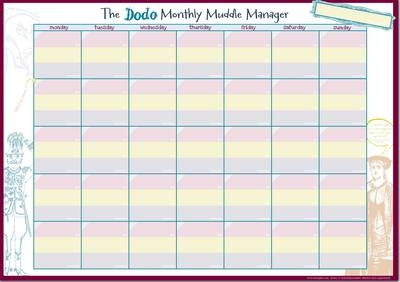 The Dodo Monthly Muddle Manager Pad - B5 Desk Sized Monthly-Calendar-Jotter-Doodle-Tear-off-Notepad - Rebecca Jay