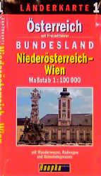 L&auml;nderkarte &Ouml;sterreich mit Freizeitf&uuml;hrer / Nieder&ouml;sterreich - Wien