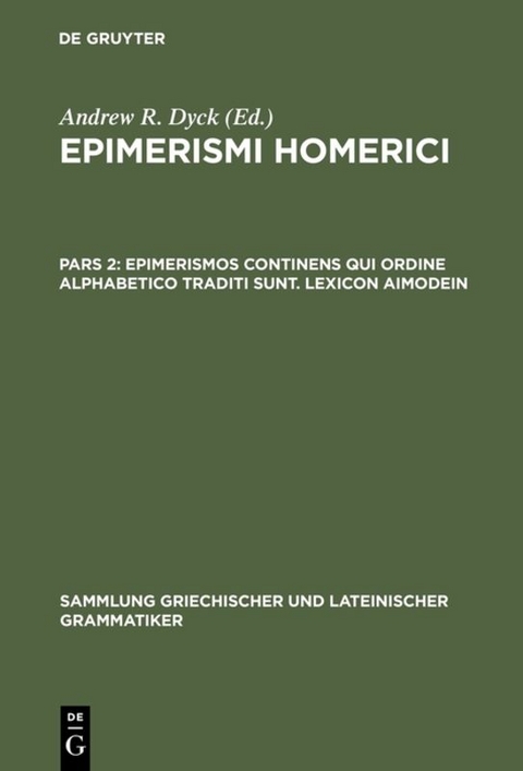 Epimerismos continens qui ordine alphabetico traditi sunt. Lexicon Aimodein