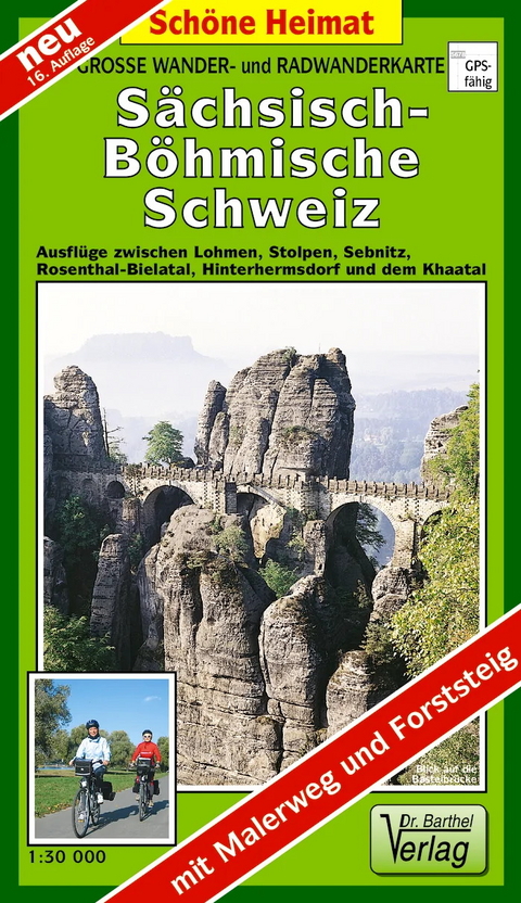 Gro&szlig;e Wander- und Radwanderkarte S&auml;chsisch-B&ouml;hmische Schweiz