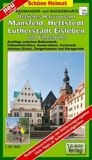 Radwander- und Wanderkarte Östliches Harzvorland, Mansfeld, Hettstedt, Lutherstadt Eisleben und Umgebung