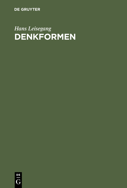 Denkformen - Hans Leisegang