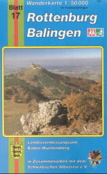 Topographische Sonderkarten Baden-W&uuml;rttemberg. Sonderblattschnitte auf der Grundlage der amtlichen topographischen Karten, meist gr&ouml;ssere Kartenformate mit zus&auml;tzlichen thematischen Eintr&auml;gen / Rottenburg - Balingen  (WR)