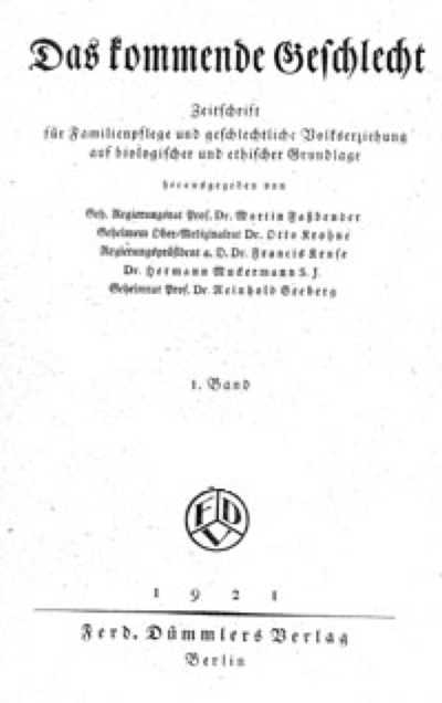 Das kommende Geschlecht 1. 1921 - 7. 1934