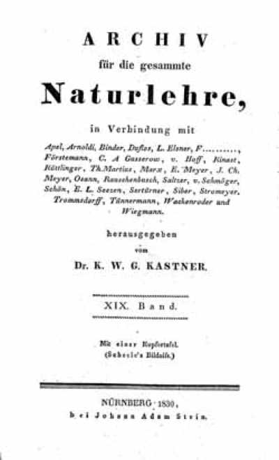 Archiv f&uuml;r die gesammte Naturlehre - 