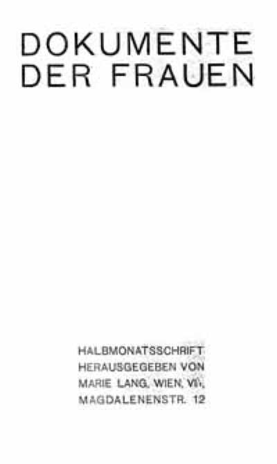 Dokumente der Frauen 1899-1902 - 