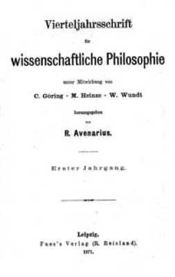 Vierteljahrsschrift für wissenschaftliche Philosophie - 