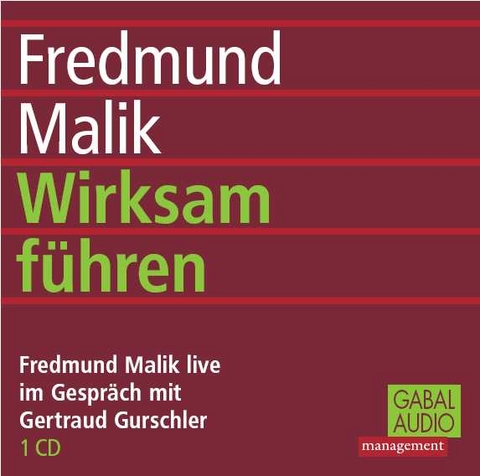 Wirksam f&uuml;hren (Audio) - Fredmund Malik
