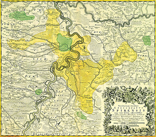 Territorium Seculare Episcopatus Spirensis una cum terris adiacentibus ex delineationibus Bloedneri architecti militaris Würtembergici desumtum et exhibitum hac nova mappa Geographica