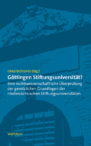 G&ouml;ttingen Stiftungsuniversit&auml;t? - 