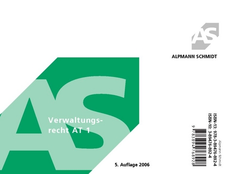 Verwaltungsrecht AT 1 - Hans G Pieper