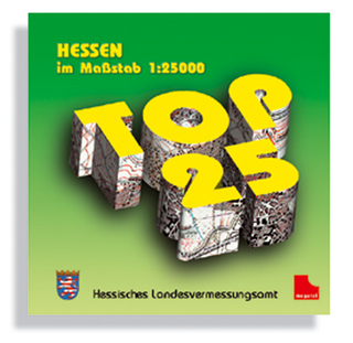 Rasterdaten der amtlichen Topographischen Karten von Hessen auf CD-ROM. Flächendeckende blattschnittfreie Kartendarstellung mit Ortnamenverzeichnis / TOP 25 Hessen (Nord und Süd)