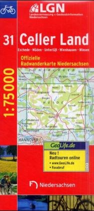 Topographische Sonderkarten Niedersachsen. Sonderblattschnitte auf der Grundlage der amtlichen topographischen Karten, meistens gr&ouml;sseres Kartenformat, oftmals zus&auml;tzlich thematische Eintr&auml;ge / Radwanderkarten 1:75000 (RC) mit Begleitheft / Celler Land