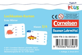 Englisch plus - Lehrmittel Grundschule - Lochkasten - Kartensätze / 3./4. Schuljahr - Erste Wörter