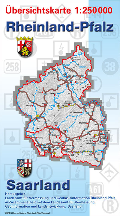 &Uuml;bersichtskarte Rheinland-Pfalz/Saarland 1:250 000