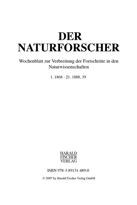 Der Naturforscher 1. 1868 - 21. 1888, 39