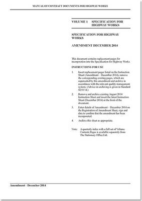 Manual of contract documents for highway works -  Highways Agency