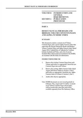 Design manual for roads and bridges