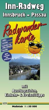 Radwanderkarte Inn-Radweg Innsbruck - Passau