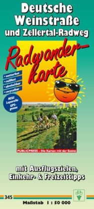 Radwanderkarte Deutsche Weinstraße und Zellertal-Radweg