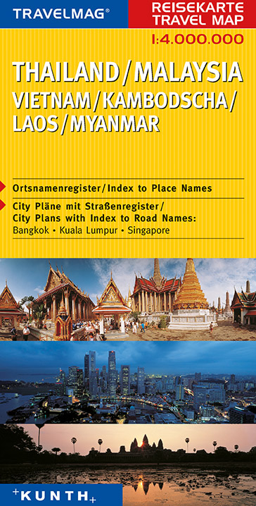 KUNTH Reisekarte Thailand, Malaysia, Vietnam, Kambodscha, Laos, Myanmar 1:4 Mio. - 