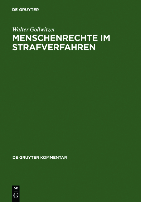 Menschenrechte im Strafverfahren - Walter Gollwitzer