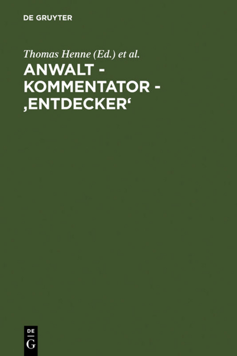 Anwalt - Kommentator - 'Entdecker' - 