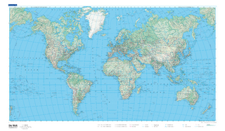 Weltkarte physikalisch Poster 1:50 Mio.