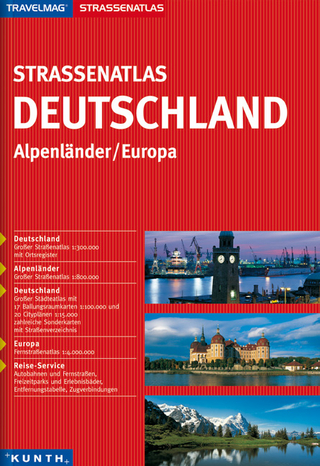 Strassenatlas Deutschland, Alpenländer, Europa mit Fussball-WM-Stadien-Plänen