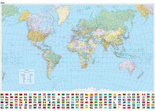 Weltkarte politisch mit Relief (d,f,e) 1:30 Mio. Poster