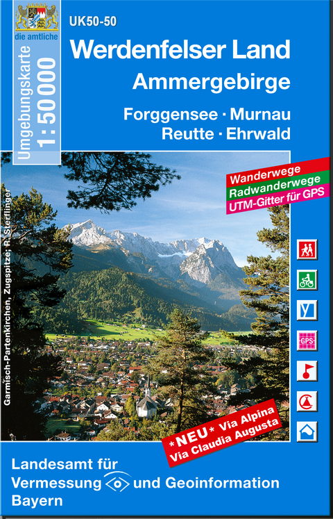 UK50-50 Werdenfelser Land, Ammergebirge, - Breitband und Vermessung Landesamt f&uuml;r Digitalisierung  Bayern