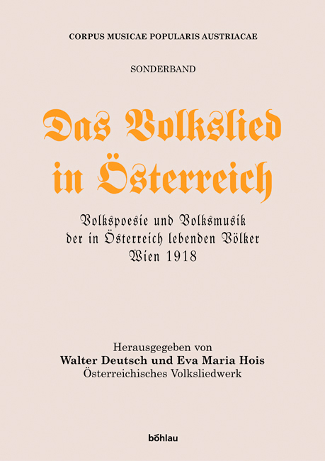 Das Volkslied in &Ouml;sterreich