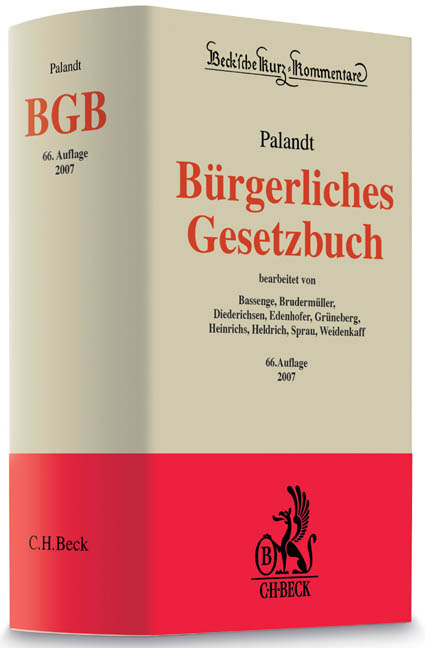 B&uuml;rgerliches Gesetzbuch - Otto Palandt