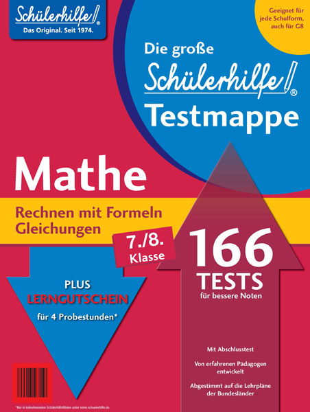 Testmappe Mathe Rechnen mit Formeln/Gleichungen (Kl. 7.-8.)
