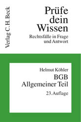 BGB Allgemeiner Teil - Helmut K&ouml;hler