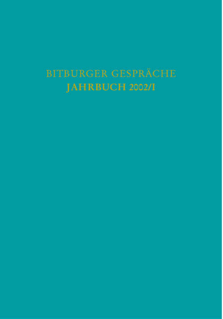 Bitburger Gespr&auml;che Jahrbuch 2002/I - 