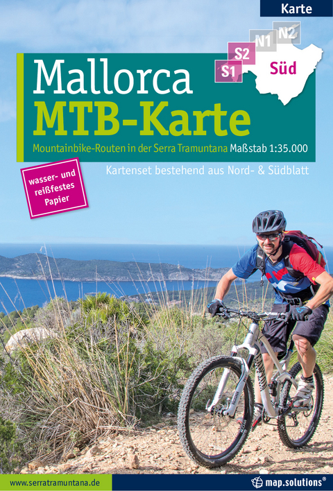 Mountainbikekarte Mallorca (Kartenset mit Nord + S&uuml;d-Blatt)