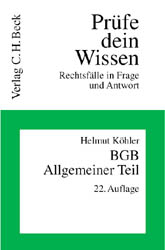 BGB - Allgemeiner Teil - Helmut K&ouml;hler