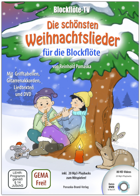 Blockfl&ouml;te-TV: Die sch&ouml;nsten Weihnachtslieder f&uuml;r die Blockfl&ouml;te - incl. DVD mit Lehrvideos und Playbacks zum Mitspielen - Reinhold Pomaska