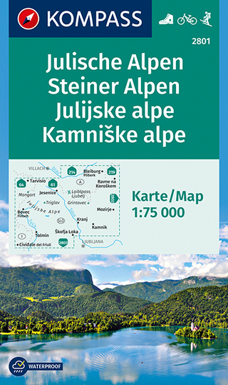 KOMPASS Wanderkarte Julische Alpen/Julijske alpe, Steiner Alpen/Kamniske alpe