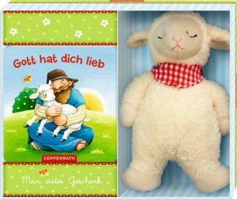 Gott hat dich lieb (Geschenkset zu Taufe oder Geburt mit Pl&uuml;schsch&auml;fchen und Leporello)