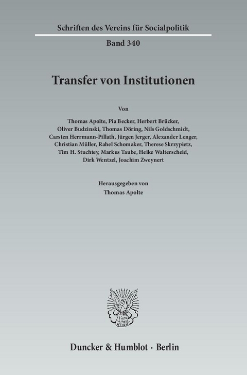 Transfer von Institutionen. - 