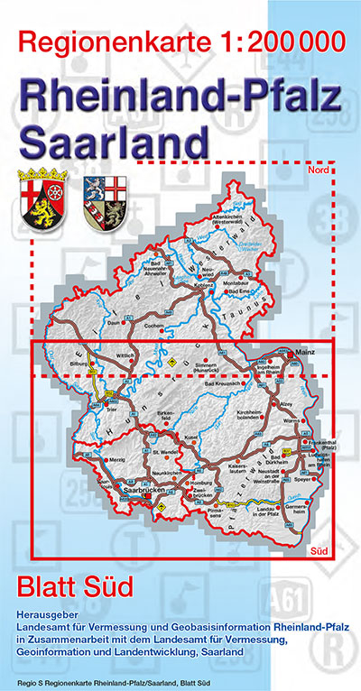 RegionenKarte Rheinland-Pfalz/Saarland 1:200 000. Blatt S&uuml;d -  Landesamt f&uuml;r Vermessung und Geobasisinformation Rheinland-Pfalz