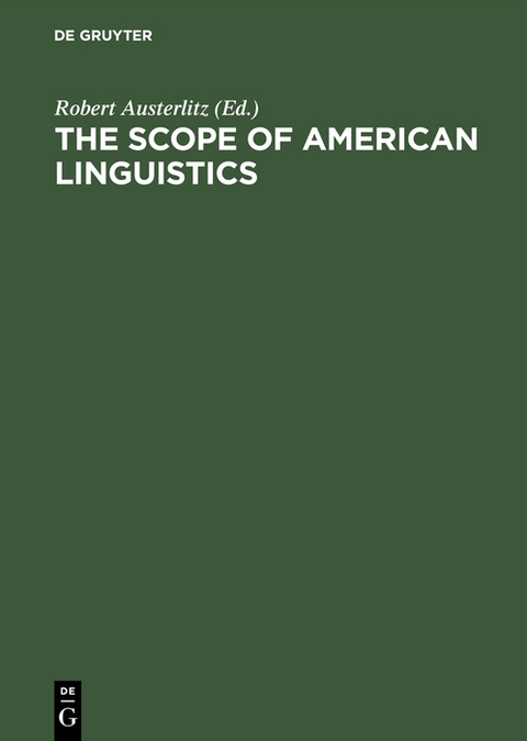 The Scope of American Linguistics - 