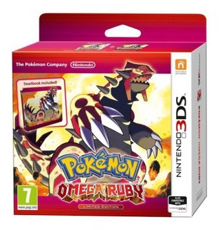 Pokémon Omega Rubin, Nintendo 3DS-Spiel in Steel Book