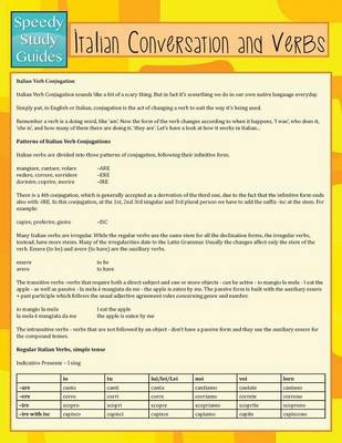 Italian Conversation and Verbs (Speedy Language Study Guide) -  Speedy Publishing LLC